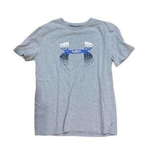 Under Armour Gray Logo Short-Sleeve Tee - Youth Medium (YMD)